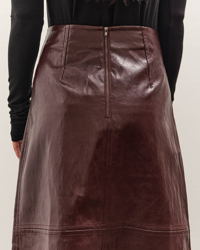 Mijeong Park Faux Leather Skirt, Burgundy