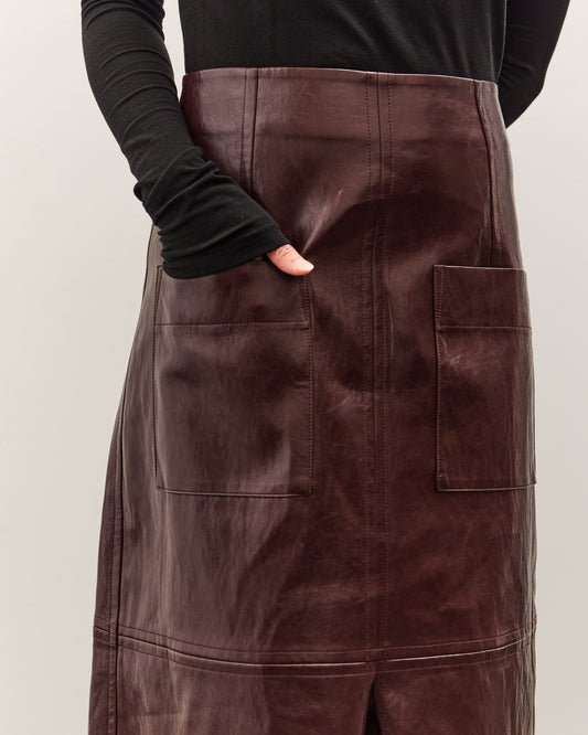 Mijeong Park Faux Leather Skirt, Burgundy