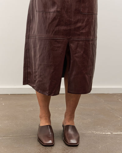 Mijeong Park Faux Leather Skirt, Burgundy