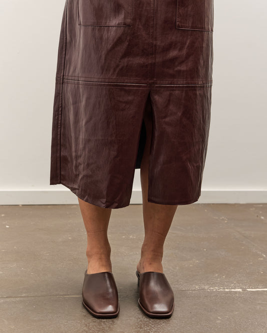 Mijeong Park Faux Leather Skirt, Burgundy