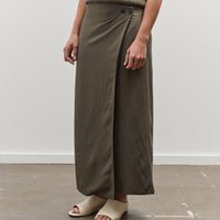 Mijeong Park Linen Blend Maxi Wrap Skirt, Olive
