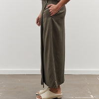 Mijeong Park Linen Blend Maxi Wrap Skirt, Olive