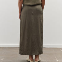 Mijeong Park Linen Blend Maxi Wrap Skirt, Olive