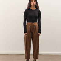 Mijeong Park Pleated Barrel Leg Pants, Brown