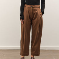 Mijeong Park Pleated Barrel Leg Pants, Brown