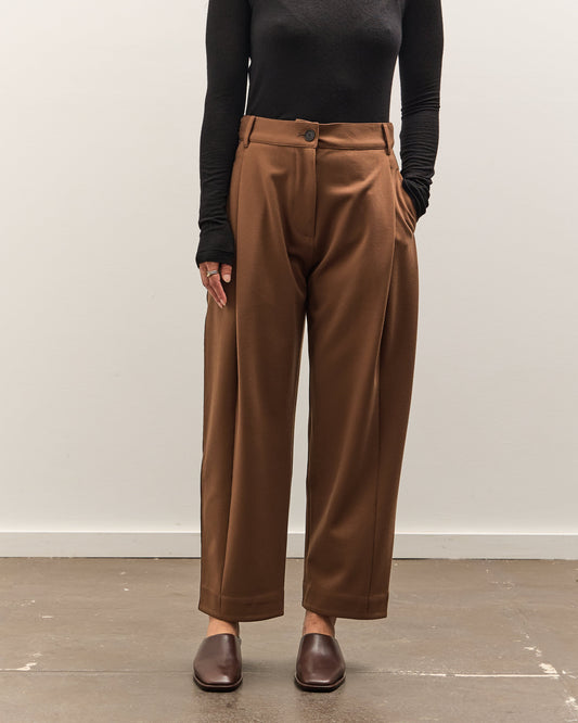 Mijeong Park Pleated Barrel Leg Pants, Brown