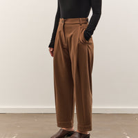 Mijeong Park Pleated Barrel Leg Pants, Brown
