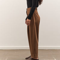 Mijeong Park Pleated Barrel Leg Pants, Brown