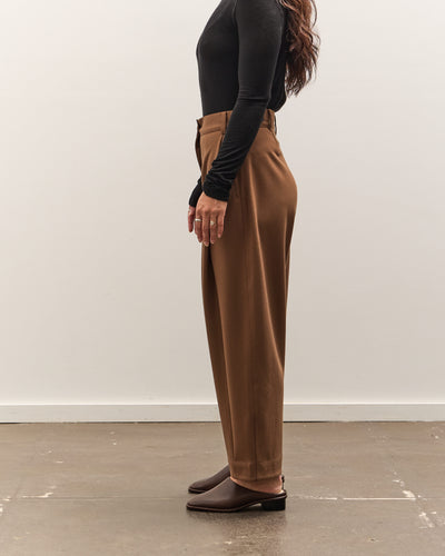 Mijeong Park Pleated Barrel Leg Pants, Brown