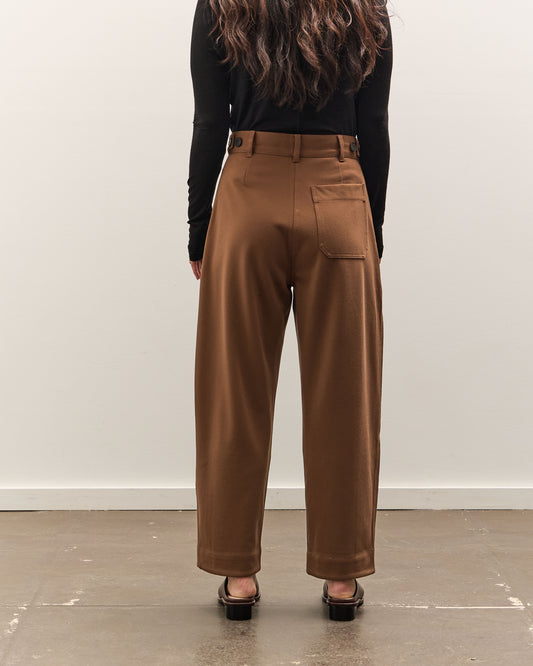 Mijeong Park Pleated Barrel Leg Pants, Brown
