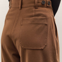Mijeong Park Pleated Barrel Leg Pants, Brown