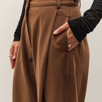 Mijeong Park Pleated Barrel Leg Pants, Brown