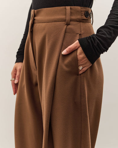 Mijeong Park Pleated Barrel Leg Pants, Brown