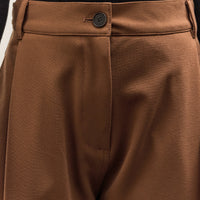 Mijeong Park Pleated Barrel Leg Pants, Brown