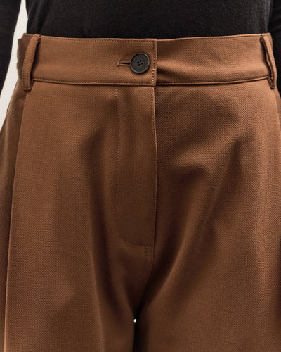 Mijeong Park Pleated Barrel Leg Pants, Brown