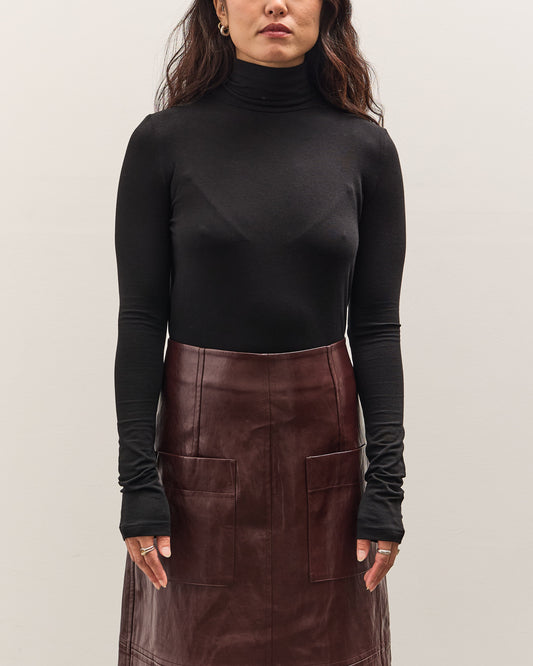 Mijeong Park Roll Neck Jersey Top, Black