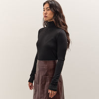Mijeong Park Roll Neck Jersey Top, Black