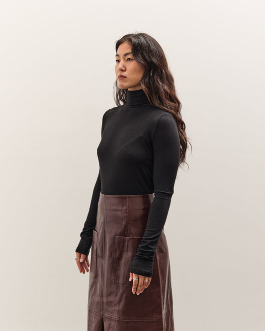 Mijeong Park Roll Neck Jersey Top, Black