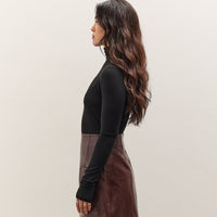 Mijeong Park Roll Neck Jersey Top, Black