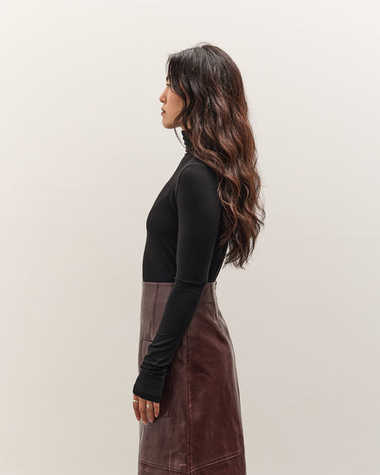 Mijeong Park Roll Neck Jersey Top, Black