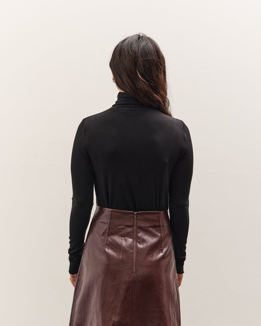 Mijeong Park Roll Neck Jersey Top, Black
