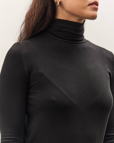 Mijeong Park Roll Neck Jersey Top, Black