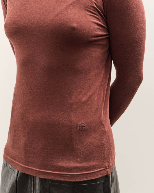 Mijeong Park Roll Neck Jersey Top, Burgundy