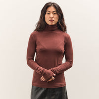 Mijeong Park Roll Neck Jersey Top, Burgundy