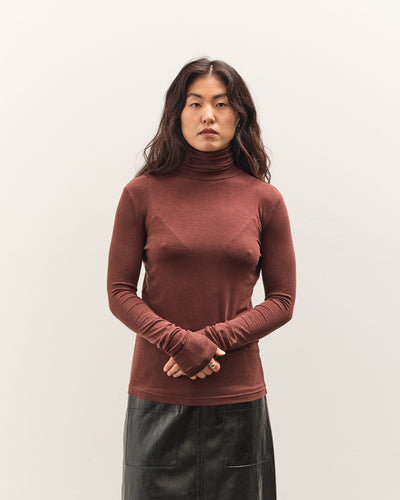 Mijeong Park Roll Neck Jersey Top, Burgundy