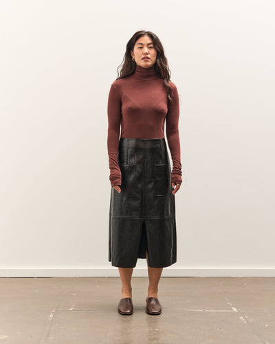 Mijeong Park Roll Neck Jersey Top, Burgundy