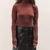 Mijeong Park Roll Neck Jersey Top, Burgundy