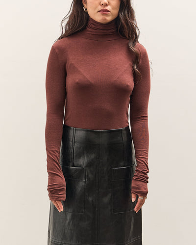 Mijeong Park Roll Neck Jersey Top, Burgundy