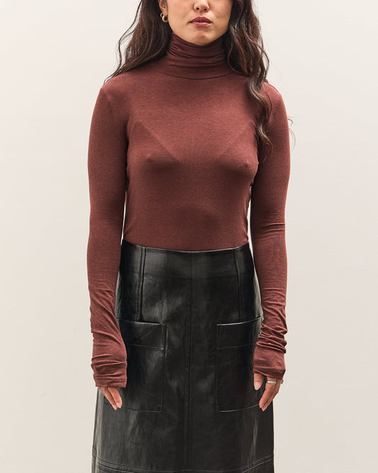 Mijeong Park Roll Neck Jersey Top, Burgundy