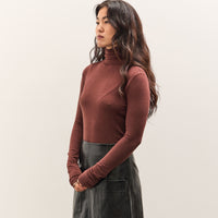 Mijeong Park Roll Neck Jersey Top, Burgundy