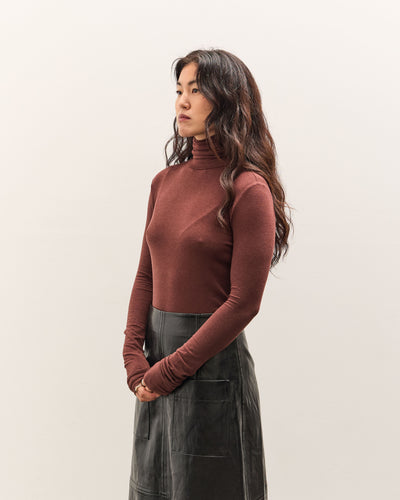 Mijeong Park Roll Neck Jersey Top, Burgundy