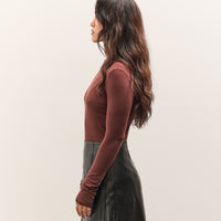 Mijeong Park Roll Neck Jersey Top, Burgundy