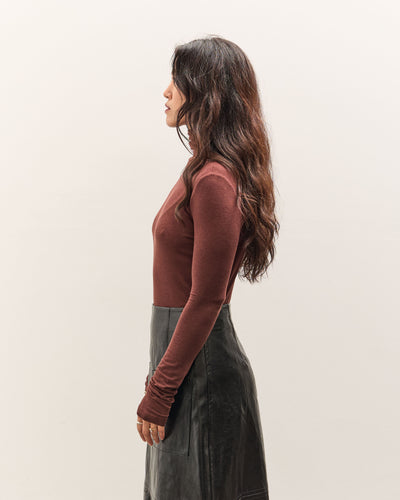 Mijeong Park Roll Neck Jersey Top, Burgundy