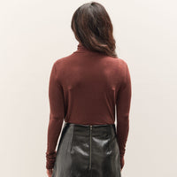 Mijeong Park Roll Neck Jersey Top, Burgundy