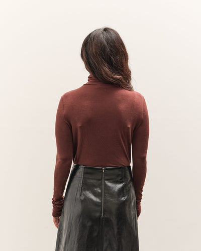 Mijeong Park Roll Neck Jersey Top, Burgundy