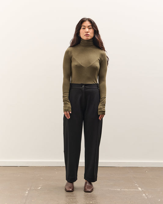 Mijeong Park Roll Neck Jersey Top, Olive