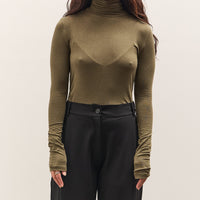 Mijeong Park Roll Neck Jersey Top, Olive