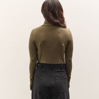 Mijeong Park Roll Neck Jersey Top, Olive