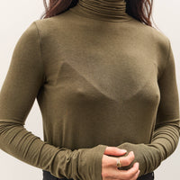 Mijeong Park Roll Neck Jersey Top, Olive