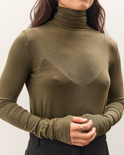 Mijeong Park Roll Neck Jersey Top, Olive