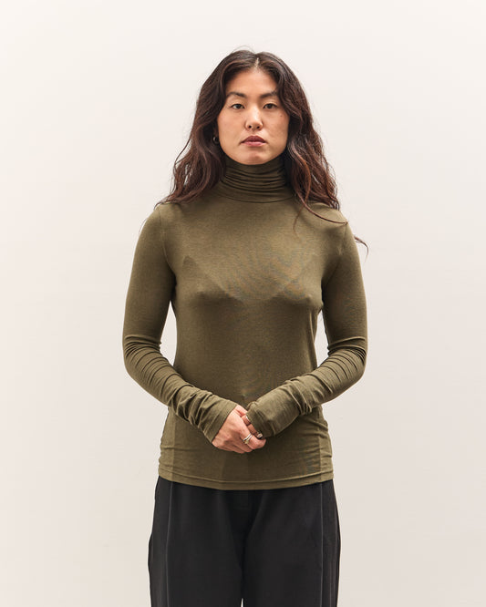 Mijeong Park Roll Neck Jersey Top, Olive