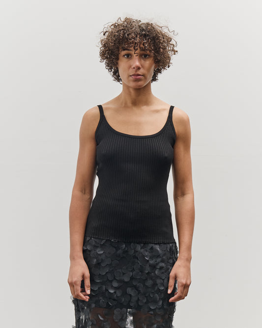 Mijeong Park Slim Ribbed Knit Tank, Black