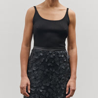Mijeong Park Slim Ribbed Knit Tank, Black