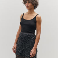 Mijeong Park Slim Ribbed Knit Tank, Black