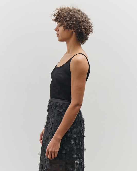 Mijeong Park Slim Ribbed Knit Tank, Black