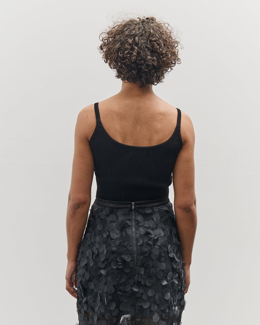 Mijeong Park Slim Ribbed Knit Tank, Black